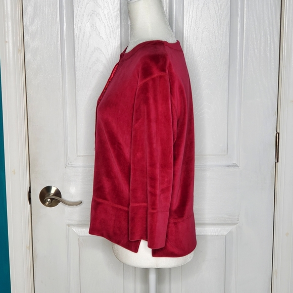 J. Jill Velvet Cardigan Top  Burgundy Mixed Buttons Small - Picture 11 of 14